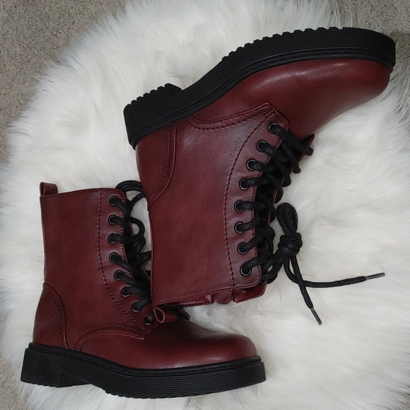 Xappeal Maroon Combat Boot Size 6.5 - Picture 3 of 6